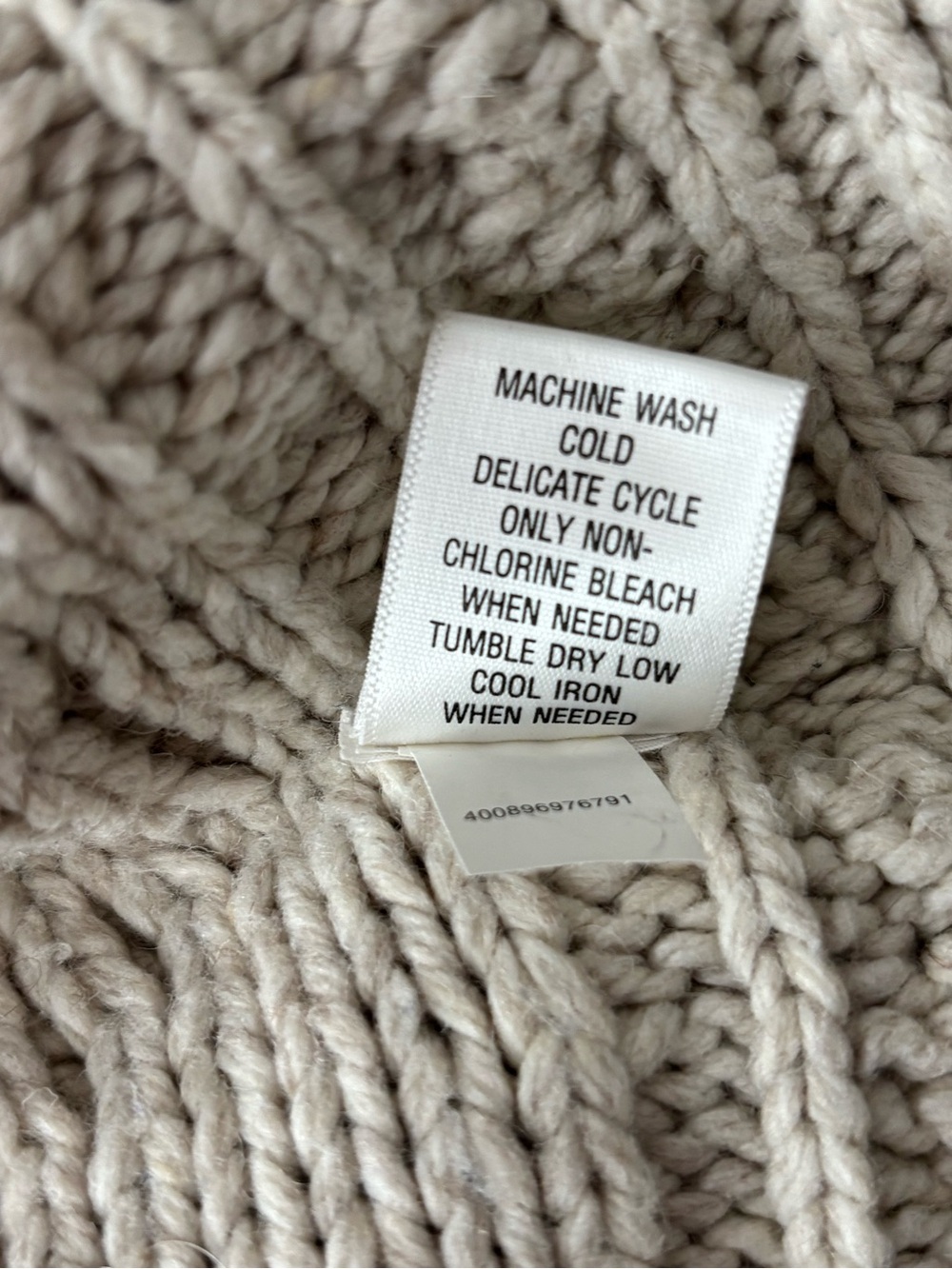 Apt. 9 Cream Knit Wrap Cardigan with Satin Side Tie, L, VGUC - Picture 7 of 9